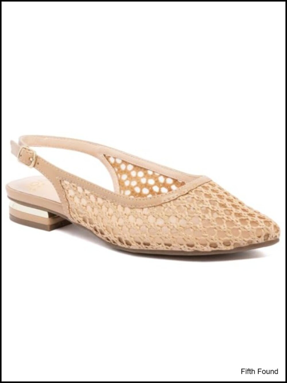 Slingback Flats Pointed Toe Back Straps Low Heel Vegan Leather Dress Shoes